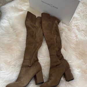 Treasure & Bond Tan Over the Knee Boots